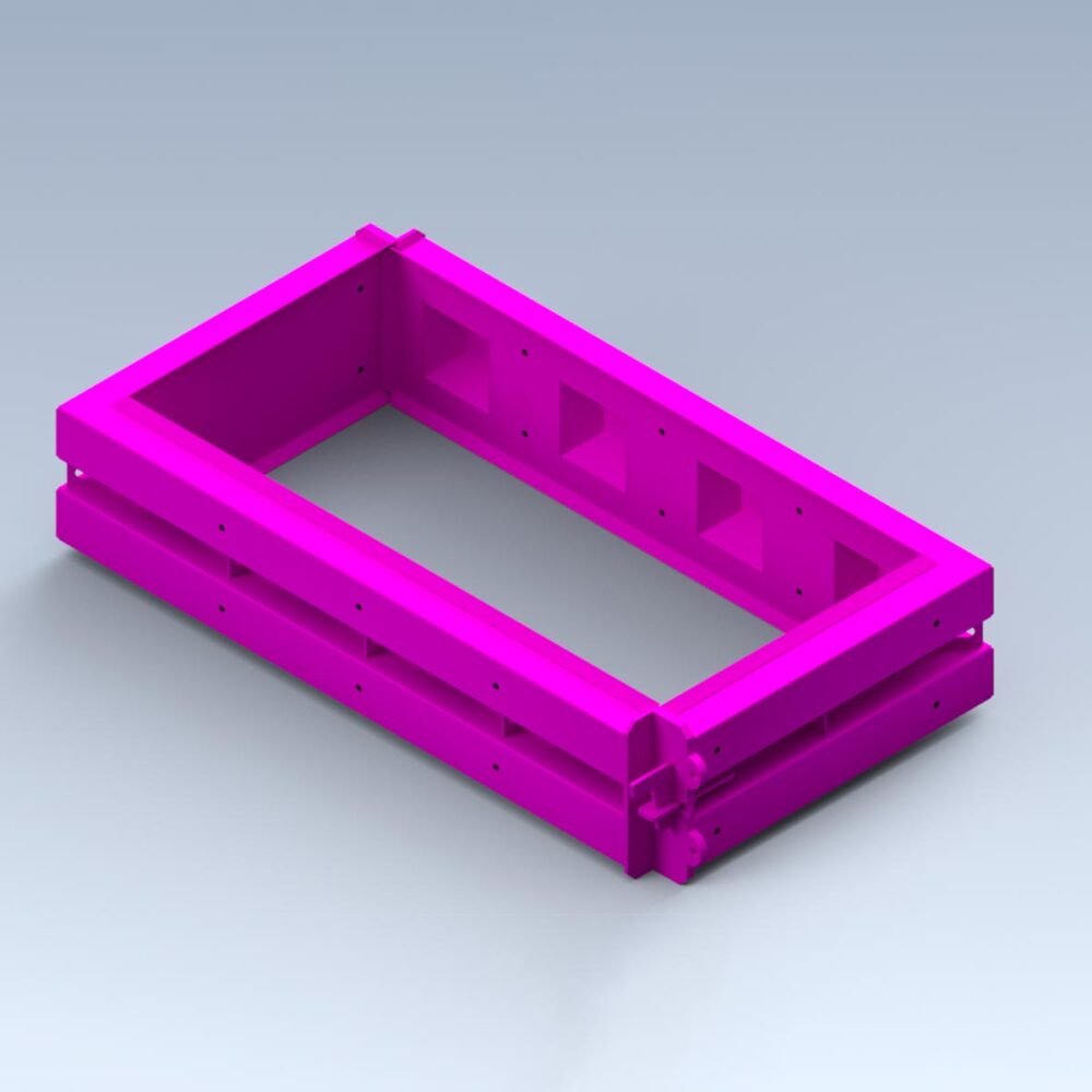 Stampo in acciaio per blocchi in cemento misure 120x60x30 cm