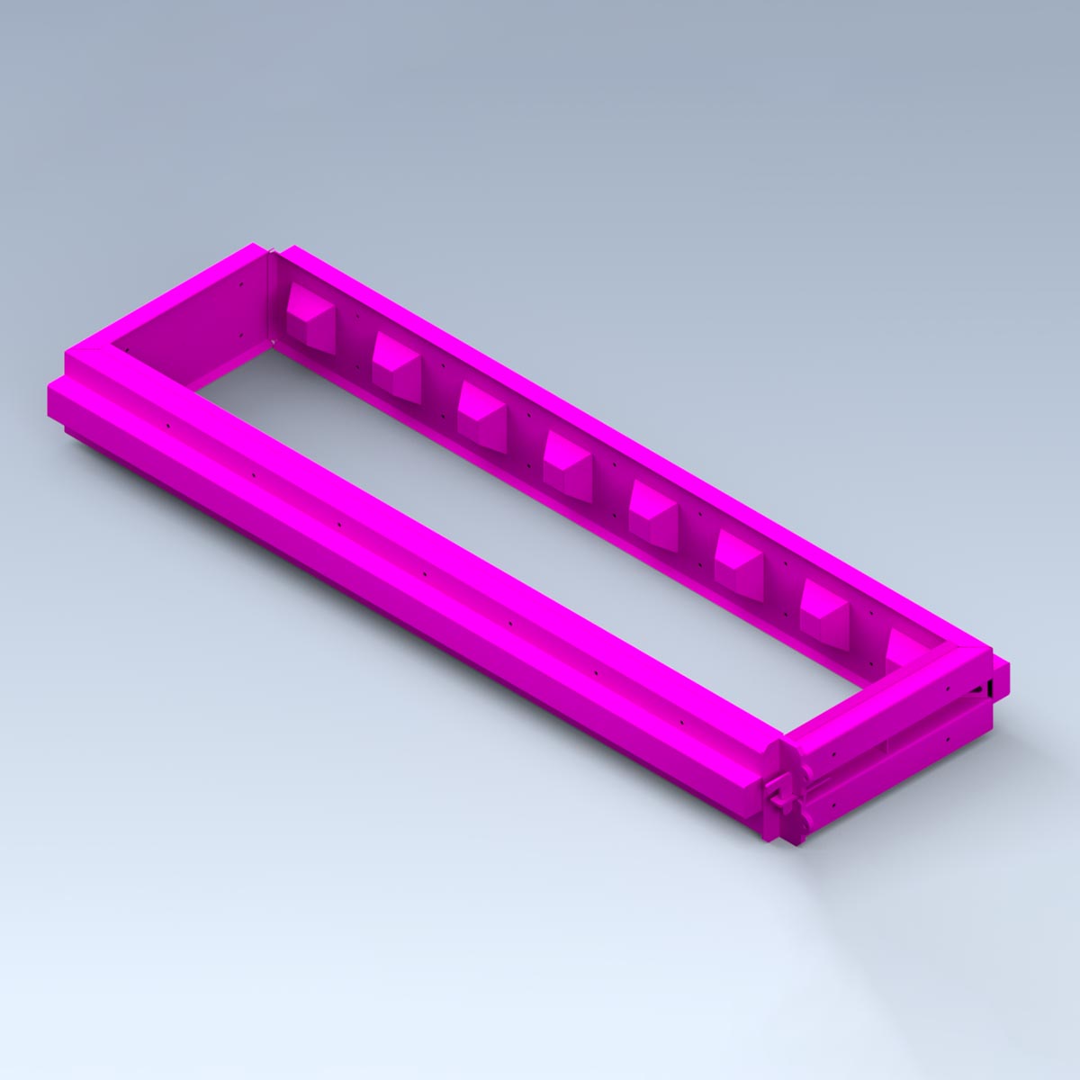 Stampo in acciaio per blocchi in cemento misure 240x60x30 cm