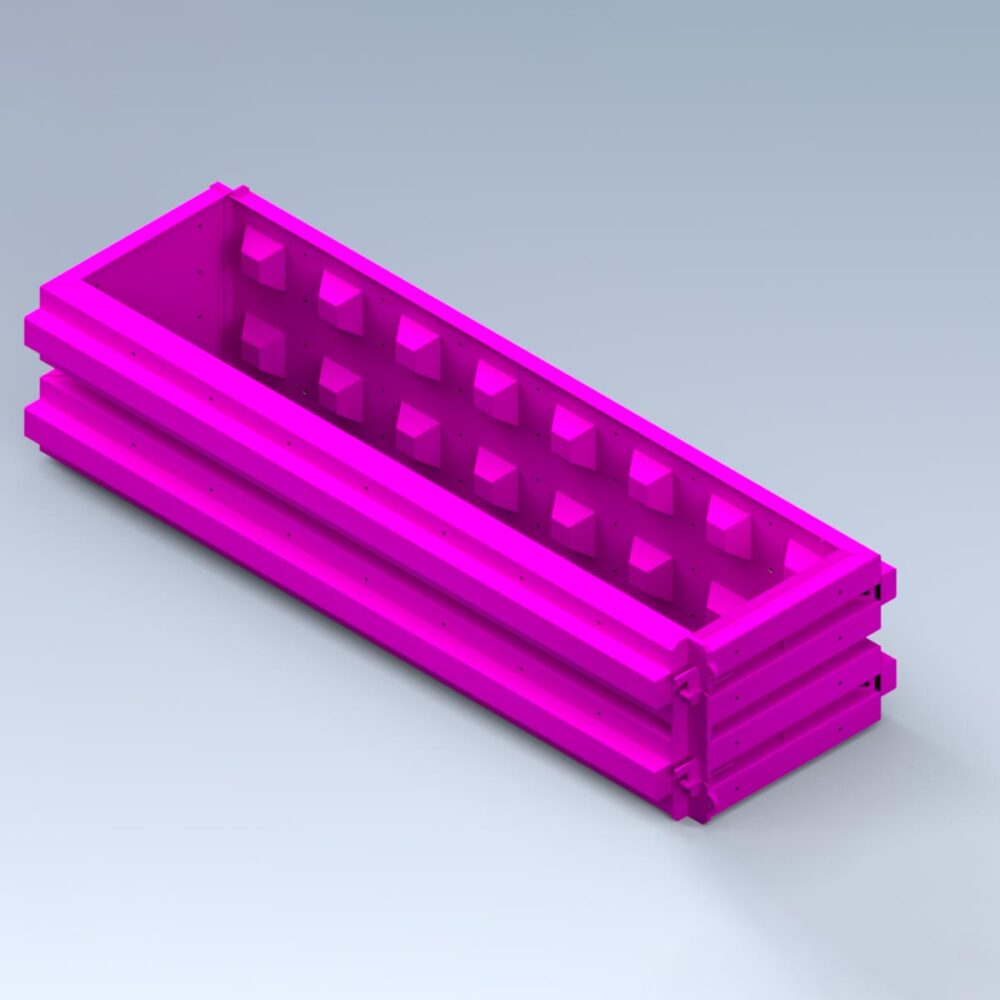 Stampo in acciaio per blocchi in cemento misure 240x60x60 cm